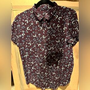 Wildfang Burgundy Floral Button Down Shirt